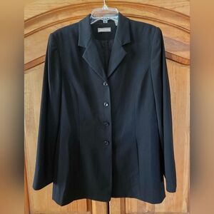 Valerie Stevens Classic Black 4 Button Blazer Jacket Womens Sz 12 Office Career